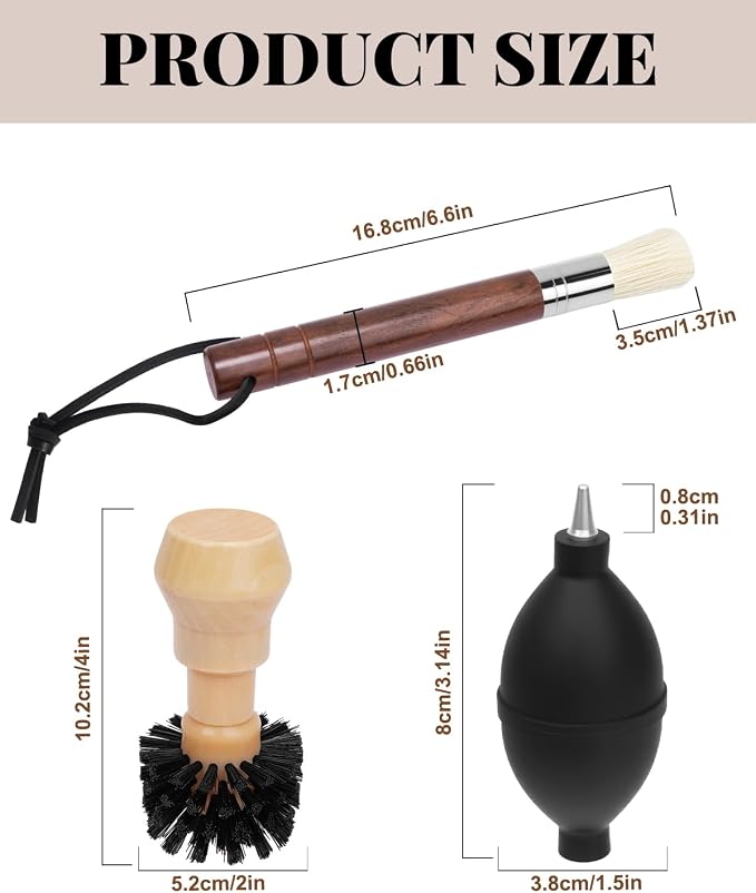 3 Pcs Portafilter Espresso Kit – Ebony Bristle Coffee Brush, Coffee Grinder - Image 2