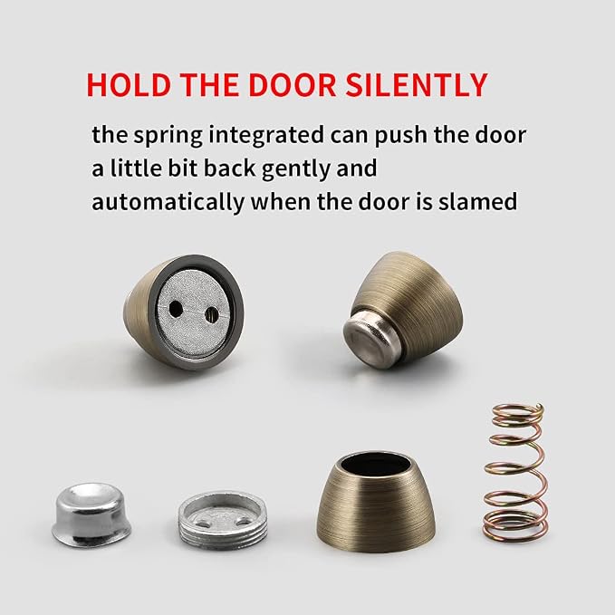 YAGU Magnetic Door Stopper 2 Pack, Zinc Alloy Brushed Bronze Door Stops Door - Image 8