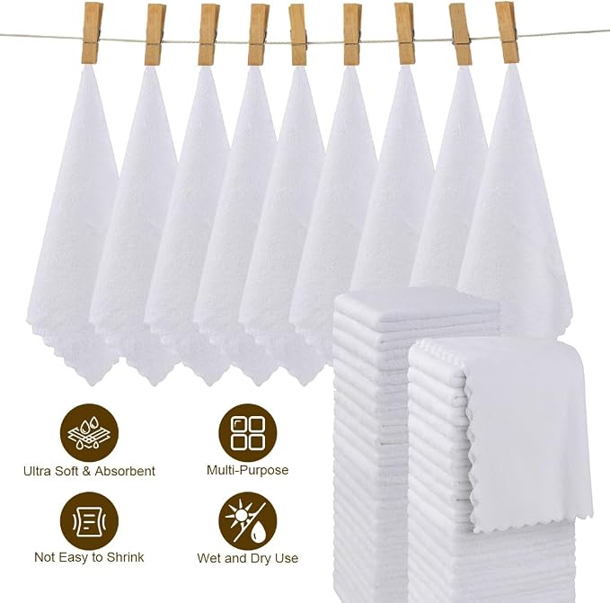Orighty Washcloths 48 Pack, Ultra Soft Face Cloths 12 x 12 inch, Absorbent & - Image 5