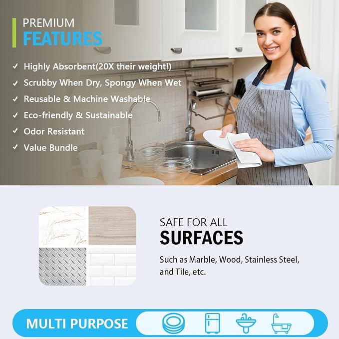 AIDEA Swedish Dishcloths for Kitchen, Absorbent Sponge Dish Cloth, Dishcloths - Image 2