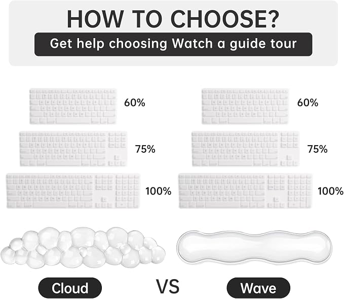 Mouse Pad with Wrist Rest, Soft Cloud Gel Keyboard Mouse Pad Set with Hand - Image 3