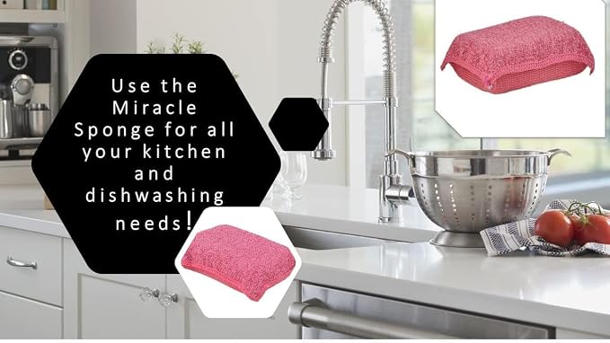 Miracle Microfiber Scrubbing Sponge, Pan and Dish Washing, Super Absorbent and - Image 6
