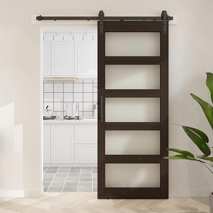 BARNSMITH 30in x 84in Glass Barn Door by BARNSMITH