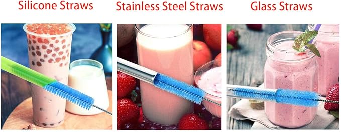 2 Pack Straw Cleaner Brush, Reusable Metal Handles Straw Cleaner Brush Extra - Image 5