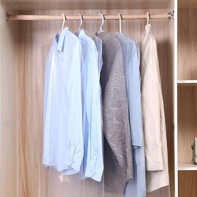 30 Pack Clear Plastic Clothes Covers 35.4inch Dry Cleaning Hanging Dust Proof - Image 2