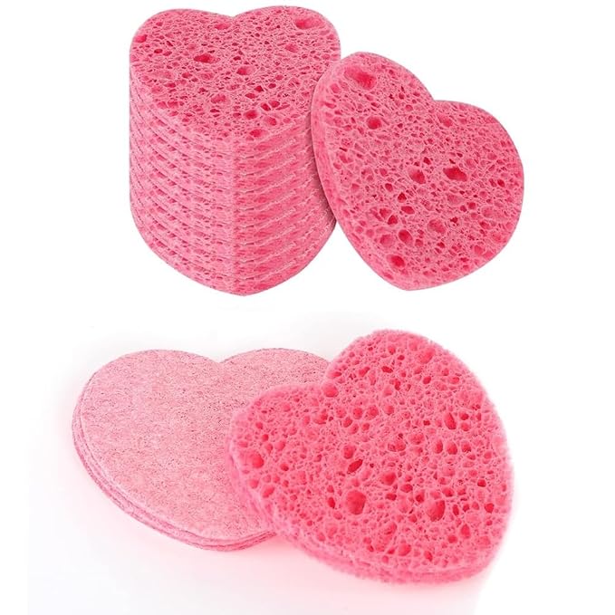 10 Count Compressed Facial Sponges 100% Natural Cellulose Sponge by Darfooper