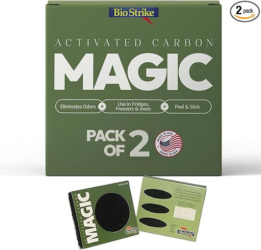 Odor Magic - Activated Charcoal Fridge Deodorizer - Better than Baking Soda - by BioStrike