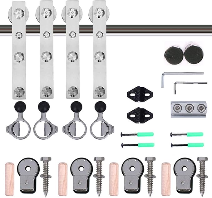 TSMST 10FT Sliding Barn Door Hardware Kit, Stainless Steel Heavy Duty Sturdy - Image 3