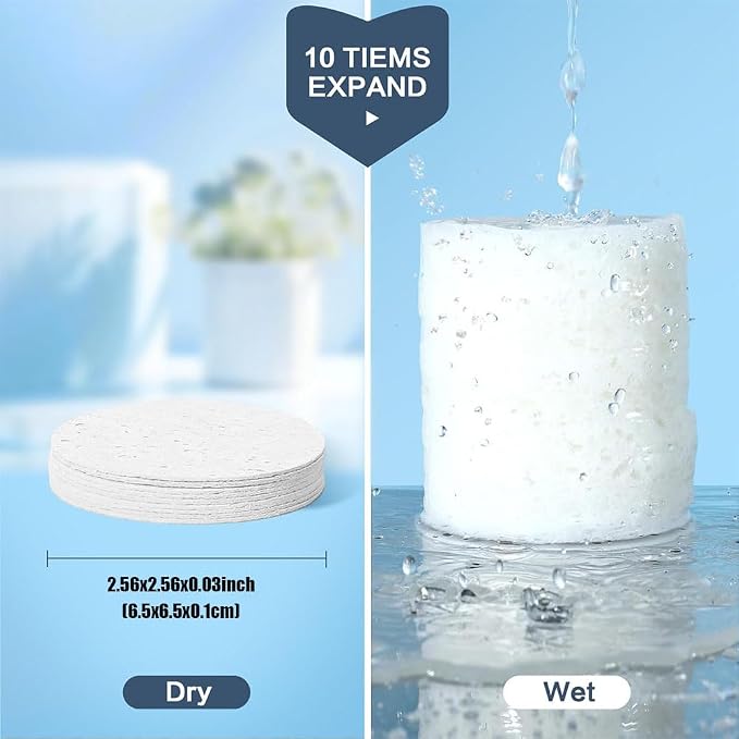 60-Count Compressed Facial Sponges Natural Cellulose - Image 4