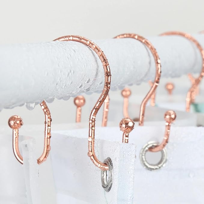 Goowin Shower Curtain Hooks, Stainless Steel Shower Curtain Hangers, Metal - Image 2