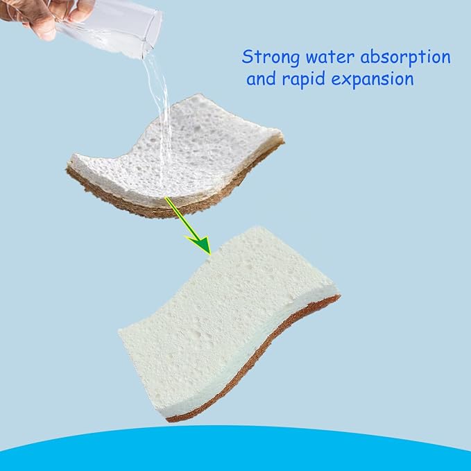 12Pcs Biodegradable Natural Kitchen Sponge - Image 6