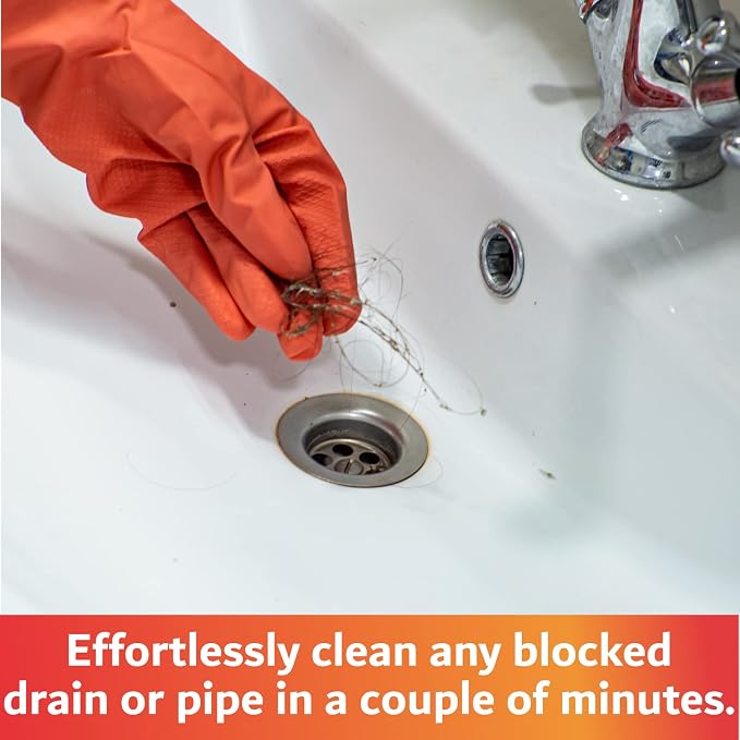 22" Long Sink Drain Brush – Slim Snake Hair Clog Remover Tool - Image 4