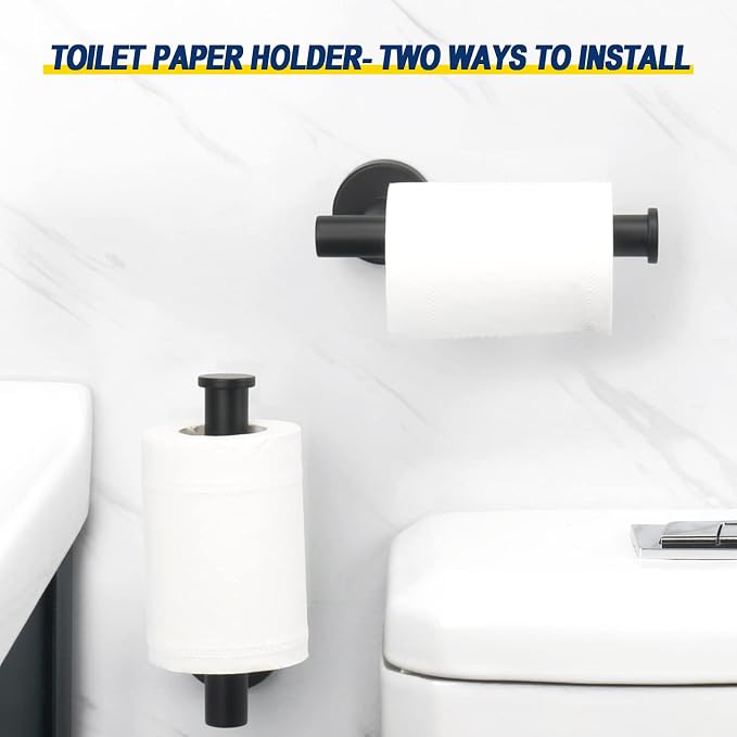 NearMoon Bath Toilet Paper Holder+ Hand Towel Holder, 2 Pieces Bathroom - Image 5