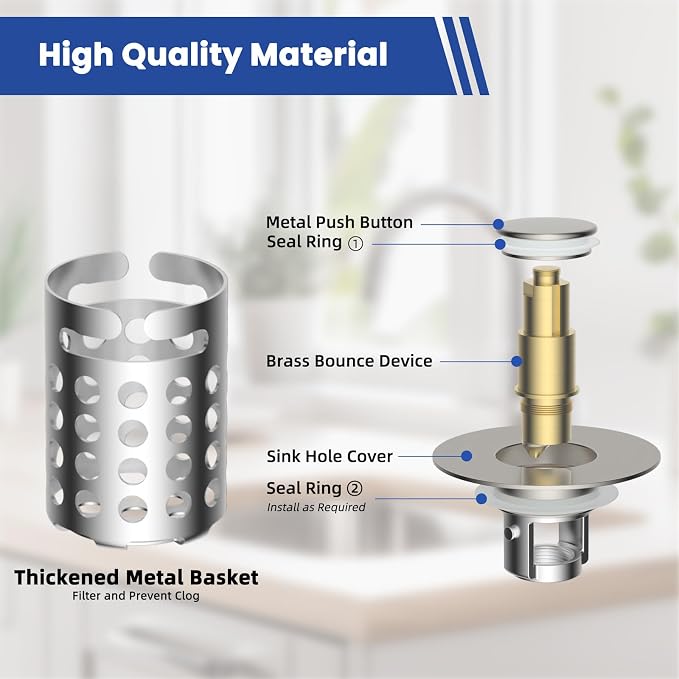 Universal Bathroom Sink Drain Strainer Hair Catcher Upgraded - Image 4