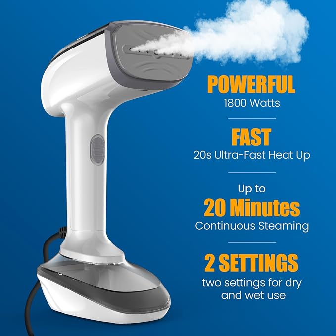 Powerful Handheld Fabric Steamer - 1800W - Image 2