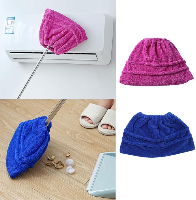 2 Pack Broom Pads to Baseboard Cleaner Tool Sweep Broom Cloth Cover Reusable - Image 3