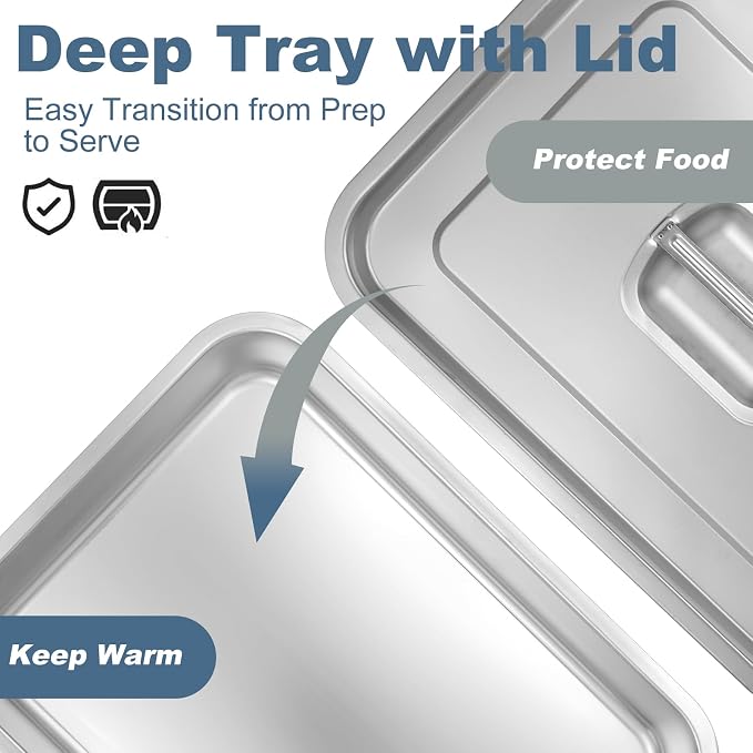 Grilling Prep and Serve Trays, Stainless Steel Large Capacity Food Prep Trays - Image 6
