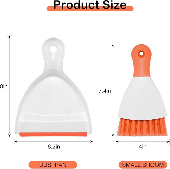 NACENA Mini Dustpan and Brush Set, Small Broom and Dustpan Set Dust Pan and - Image 2