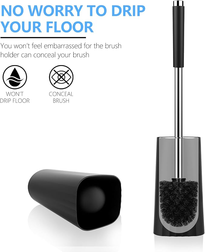 SetSail Toilet Brush, Compact Size Toilet Bowl Brush and Holder Toilet Brushes - Image 6