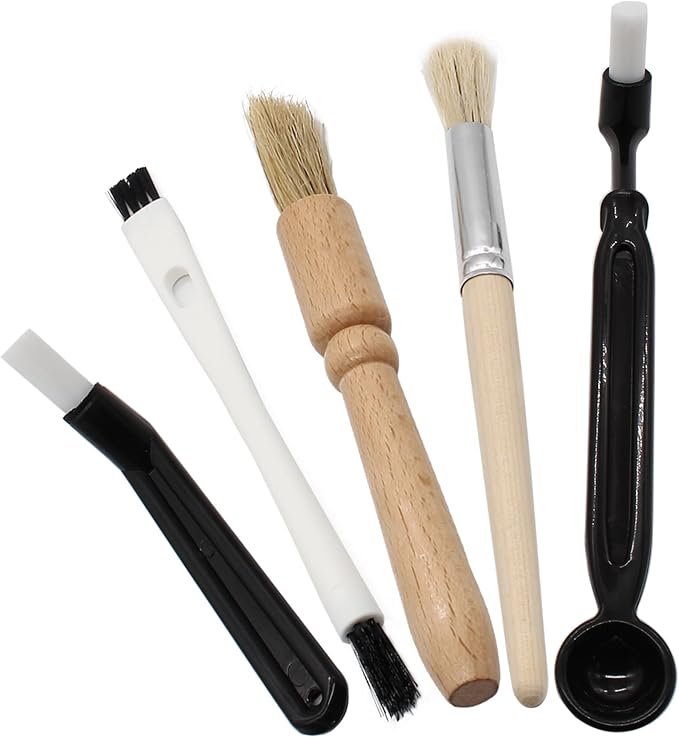 Coffee Grinder Cleaning Brush, Espresso Machine Brush Kit Wood Handle & Natural by Kyuionty