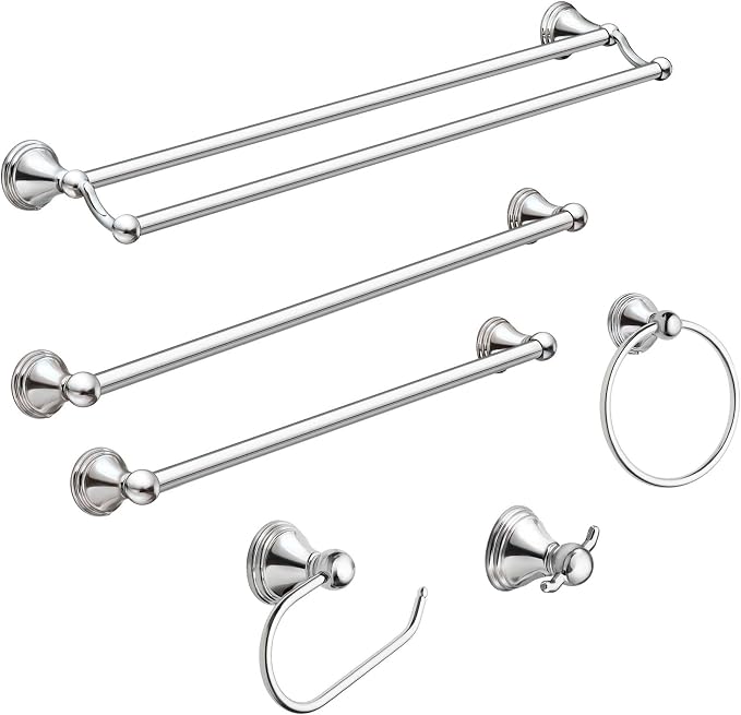 Moen Preston Collection Chrome 24-Inch Single Bathroom Towel Bar, Wall Mounted - Image 5