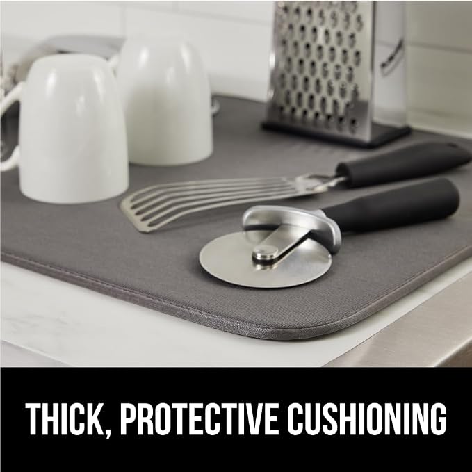 GORILLA GRIP Ultra Water Absorbent Microfiber Dish Drying Mat, Quick Dry Thick - Image 7