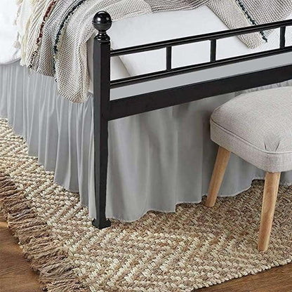 SlumberWell King Bed Skirt with Split Corners, Soft Microfiber, 24 Inch Drop, Light Grey Solid, Elegant Ruffled Design