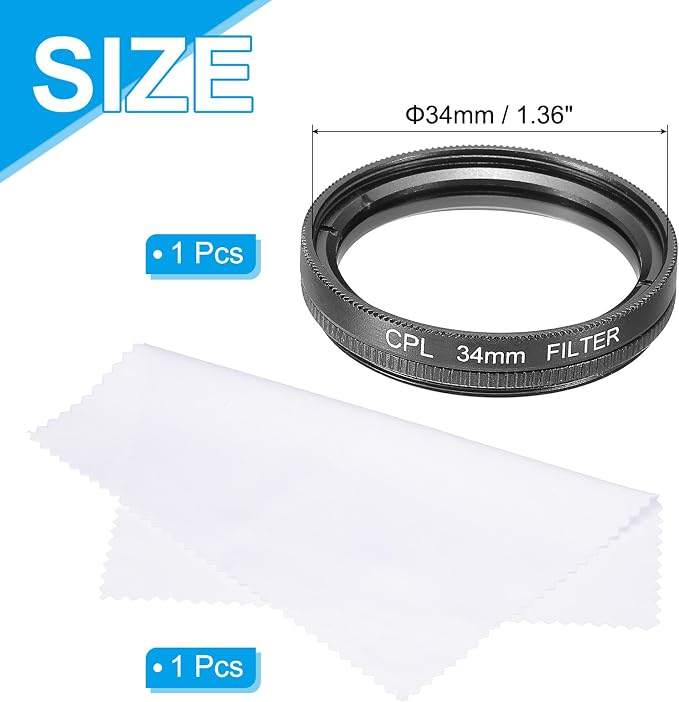 MECCANIXITY 34mm Circular Polarizer Filter, Double Sided Multi-Layer Coatings - Image 2