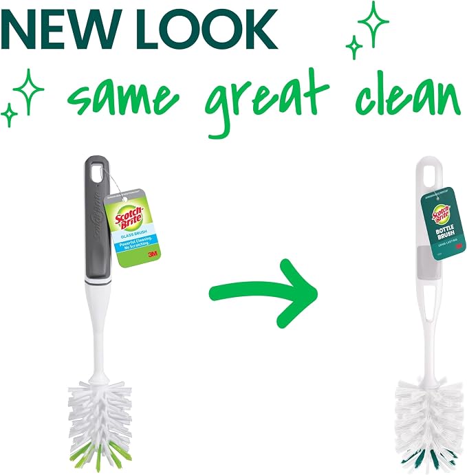 Scotch-Brite Glass and Water Bottle Brush, Long-Lasting, Safe on Glassware - Image 2