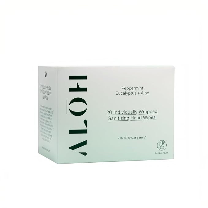 ALŌH Skin - Softening Sanitizing Hand Wipes – Peppermint + Eucalyptus Aloe by AL%C5%8CH