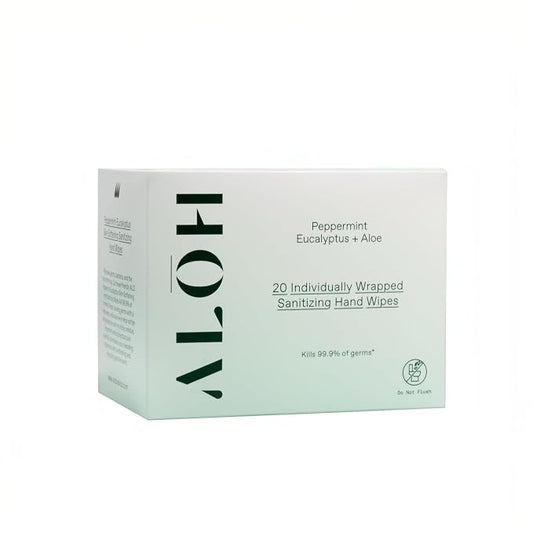 ALŌH Skin - Softening Sanitizing Hand Wipes – Peppermint + Eucalyptus Aloe by AL%C5%8CH