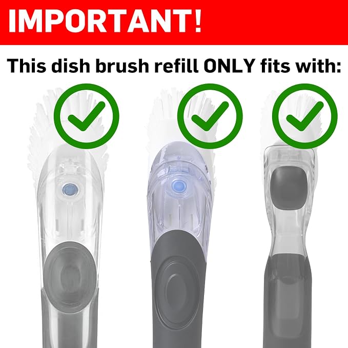 Dish Brush Refill, 8 Pack Soap Dispensing Dish Brush Refills, Dish Brush - Image 2