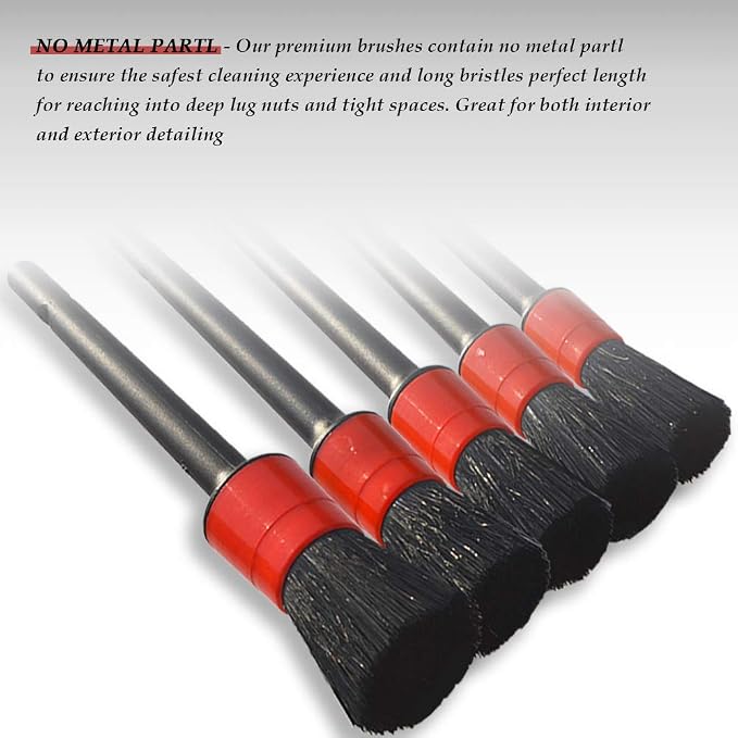 Detailing Brush Set -5 Different Sizes Premium Natural Boar Hair Mixed Fiber - Image 2