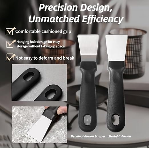 2Pcs Cleaning Scraper for Ovens, Induction Hob, Stainless Steel Multi-Kitchen - Image 5