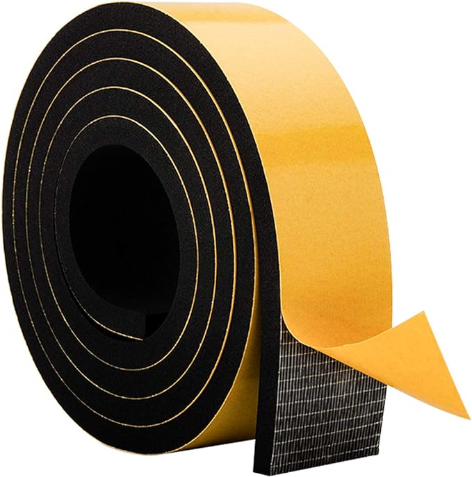 Neoprene Foam Weather Stripping, 2 Inch Wide X 3/8 Inch Thick, Door Jamb Seal by CloudBuyer