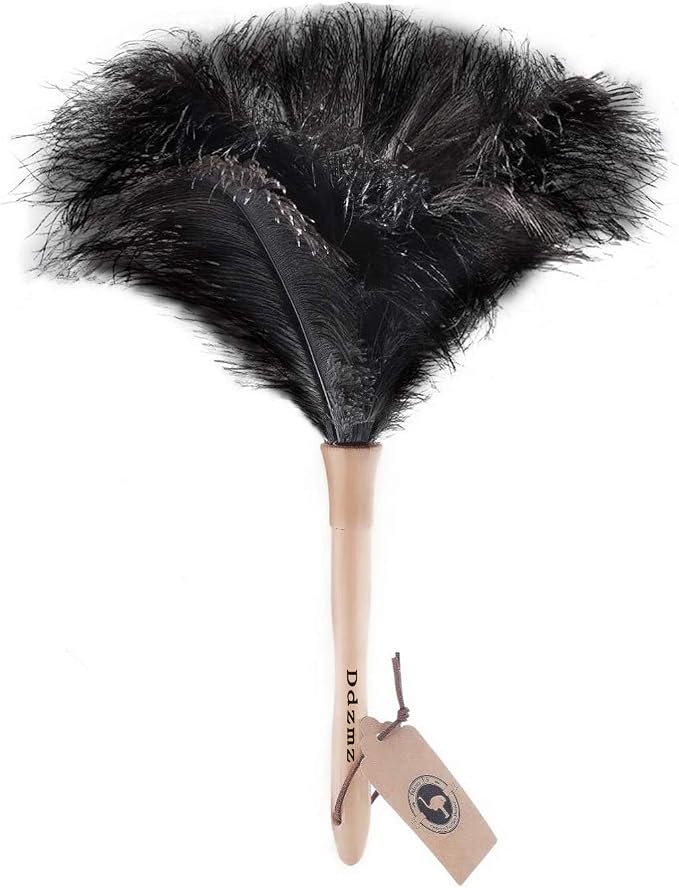 Feather Duster, Ostrich Feather Duster Ddzmz Fluffy Natural Genuine Ostrich by DDZMZ