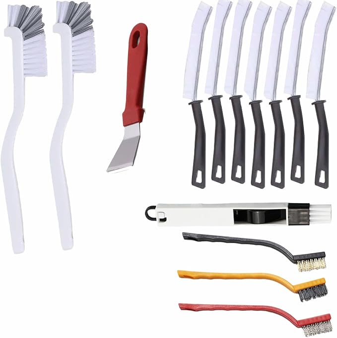Narrow Crevice Cleaning Brush and Scraper Tools Set 14 Pcs Hard Bristle Gap by Unknown