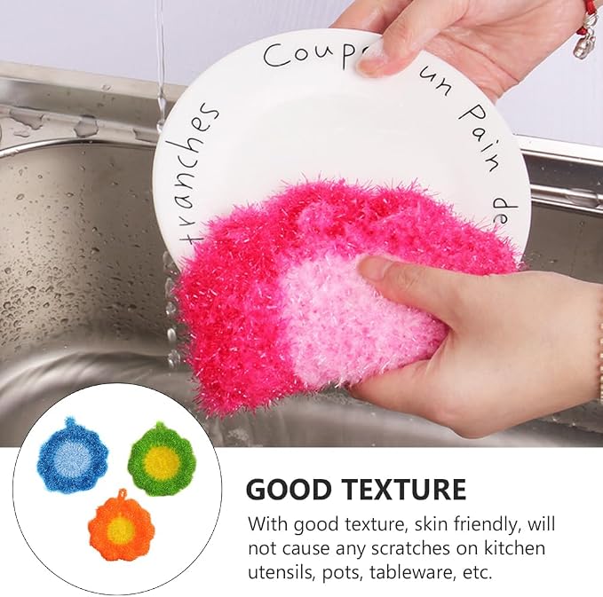 3Pcs Cute Flower Dish Scrubbers - Image 6