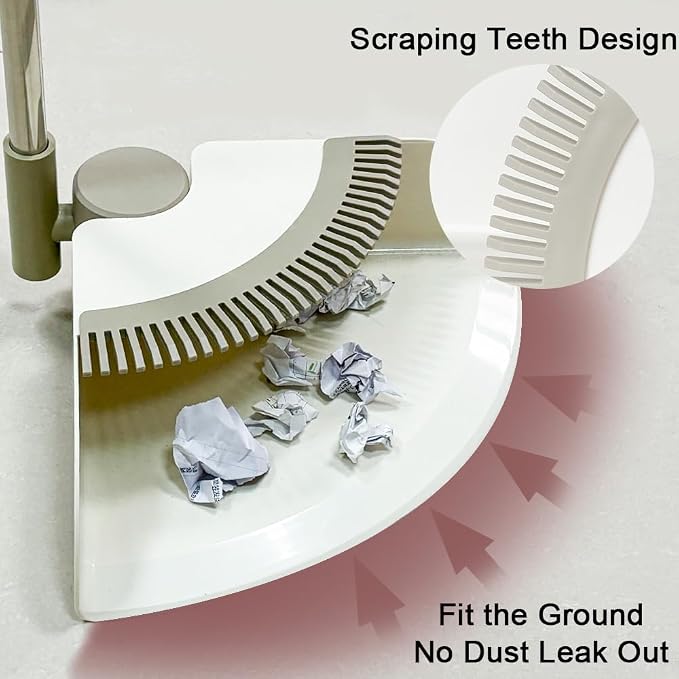 Triangular Indoor Broom and Dustpan Comb Set, 180° Rotating, Soft Bristle Long - Image 6
