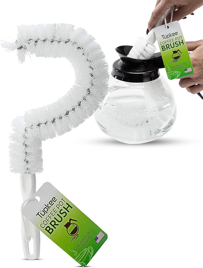 Tupkee Coffee Pot Cleaning Brush – Non Scratching, Long Lasting Bristles by Tupkee