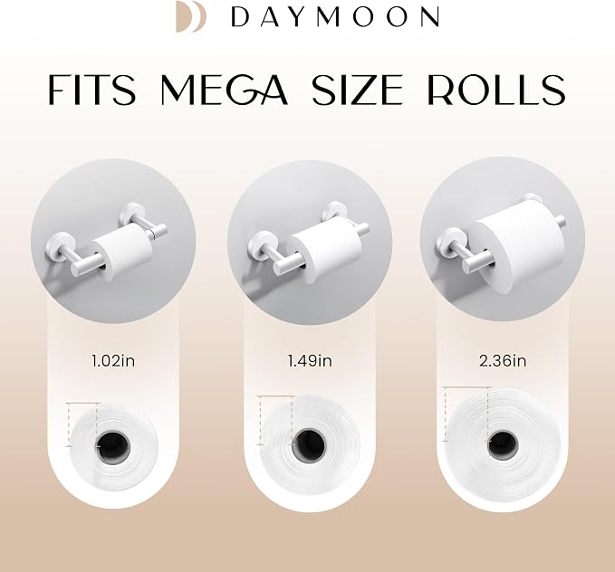 Day Moon™ Matte White Toilet Paper Holder Wall Mount - Image 6