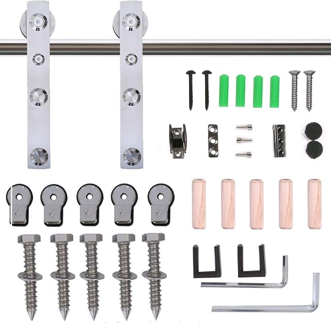CCJH Stainless Sliding Barn Door Hardware Kit 9ft Heavy Duty - Image 6