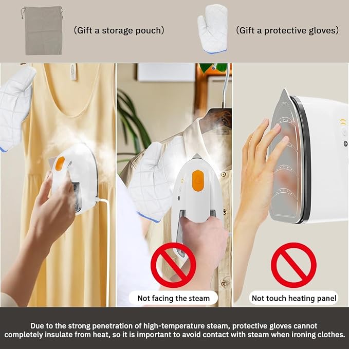 Mini Steamer＆Iron 2 in 1 Garment Steamer, Portable Travel Size Steam Iron - Image 8