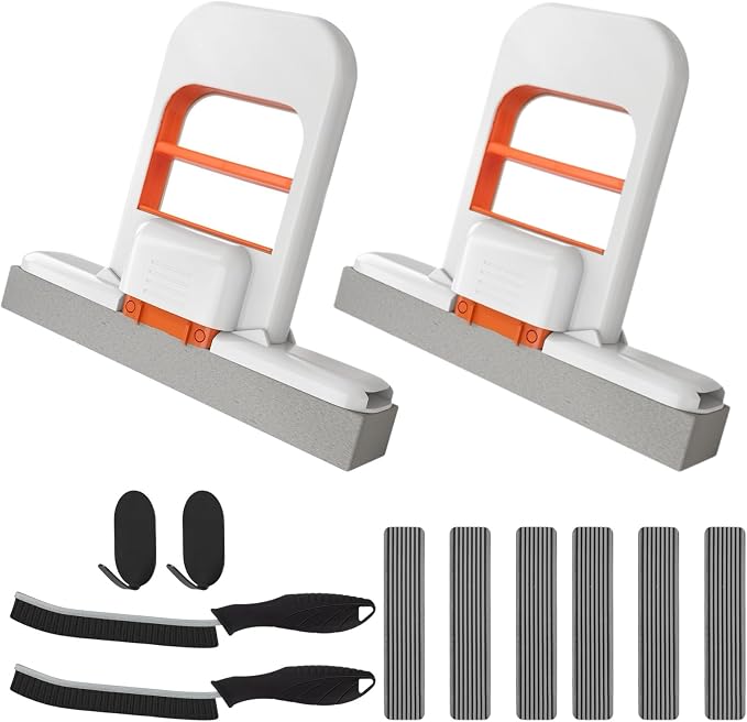 2 Pcs Mini Mop for Small Spaces, Foldable Self-Squeeze Wet and Dry Sponge Mop by Unknown