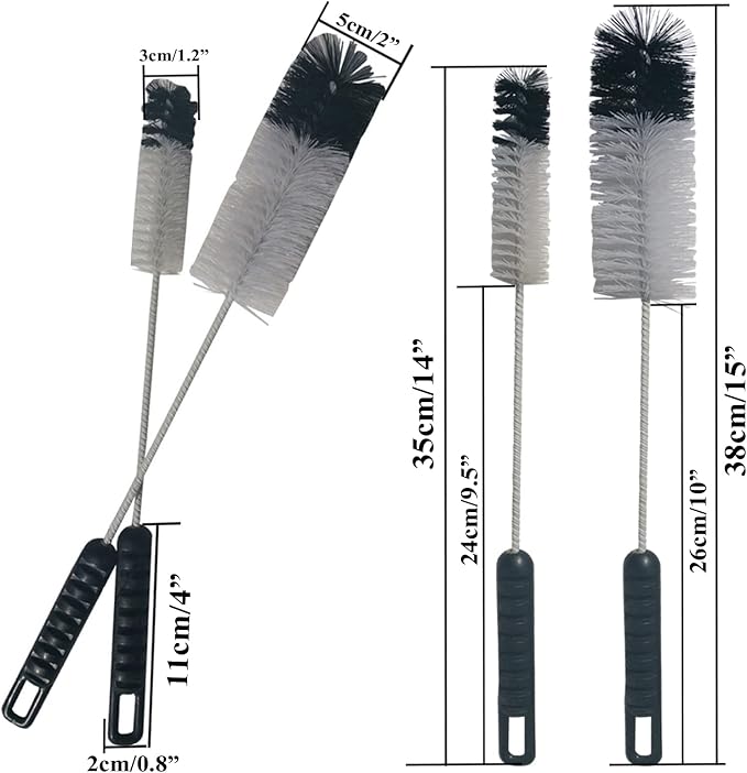 Coralpearl Bottle Brushes Thin Long Handle X 2, Utility Skinny Wire Cleaner Set - Image 2