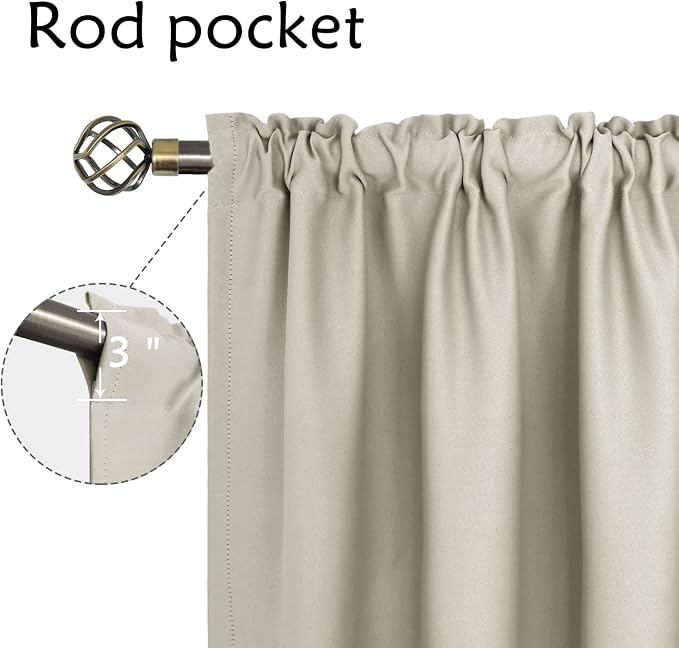 BGment Rod Pocket Blackout Curtains - Image 3