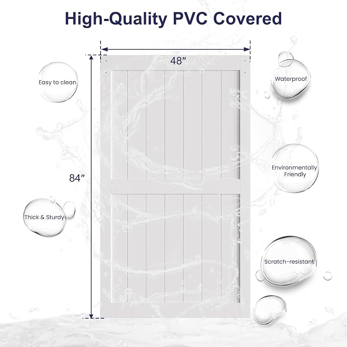 SmartStandard 48 x 84 inch White Sliding MDF Barn Door - Image 6