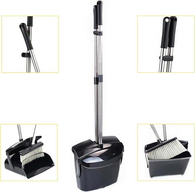 Broom and Dustpan Commercial Long Handle Sweep Set and Lobby Broom Upright - Image 6