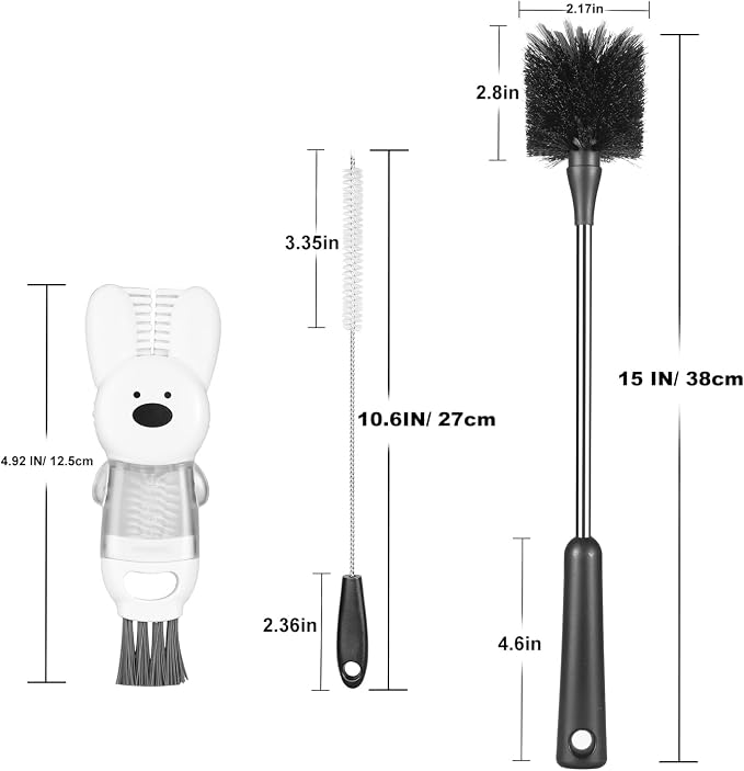 Bottle Brushes, Stainless Steel Long Handle Water Bottle Scrub Cleaning Brush - Image 7