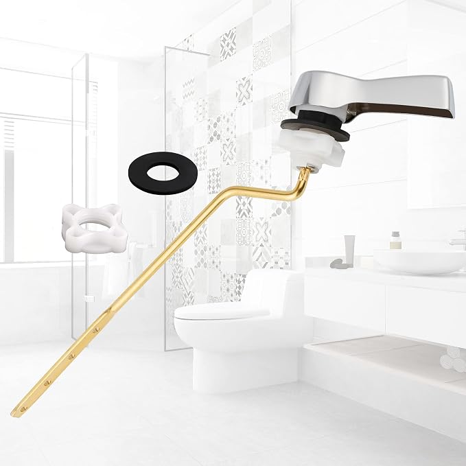 Hibbent Universal Metal Side Mount Toilet Handle Replacement Kit, Brass Toilet - Image 8